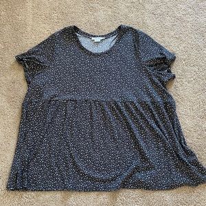 Black Flowery Peplum Top